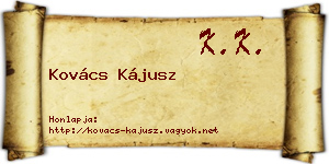Kovács Kájusz névjegykártya