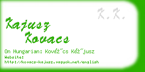 kajusz kovacs business card